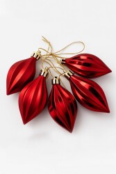 Beysüs Yılbaşı Çam Ağacı Süsü Parlak Kırmızı Damla Cici Top 9 cm 2'li - 2