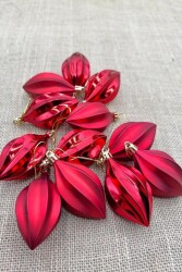 Beysüs Yılbaşı Çam Ağacı Süsü Parlak Kırmızı Damla Cici Top 9 cm 2'li - 8