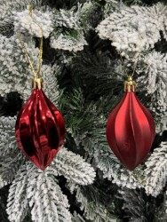 Beysüs Yılbaşı Çam Ağacı Süsü Parlak Kırmızı Damla Cici Top 9 cm 2'li - 9
