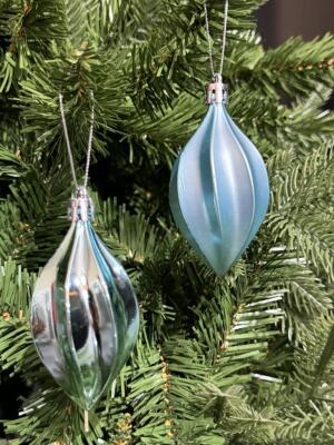 Beysüs Yılbaşı Çam Ağacı Süsü Parlak Mat Parlak Okyanus Damla Cici Top 9 cm 6'lı - 3