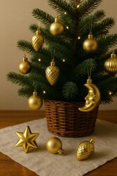 Beysüs Yılbaşı Çam Ağacı Süsü Parlak Özel Karışık Gold Holiday Cici Top 4-8 cm 12'li - 2
