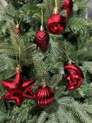 Beysüs Yılbaşı Çam Ağacı Süsü Parlak Özel Karışık Holiday Cici Top 4-8 cm 12'li Kırmızı - 4