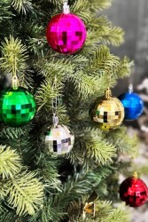 Beysüs Yılbaşı Çam Ağacı Süsü Parlak Rengarenk Cici Top 6 cm 6'lı - 3