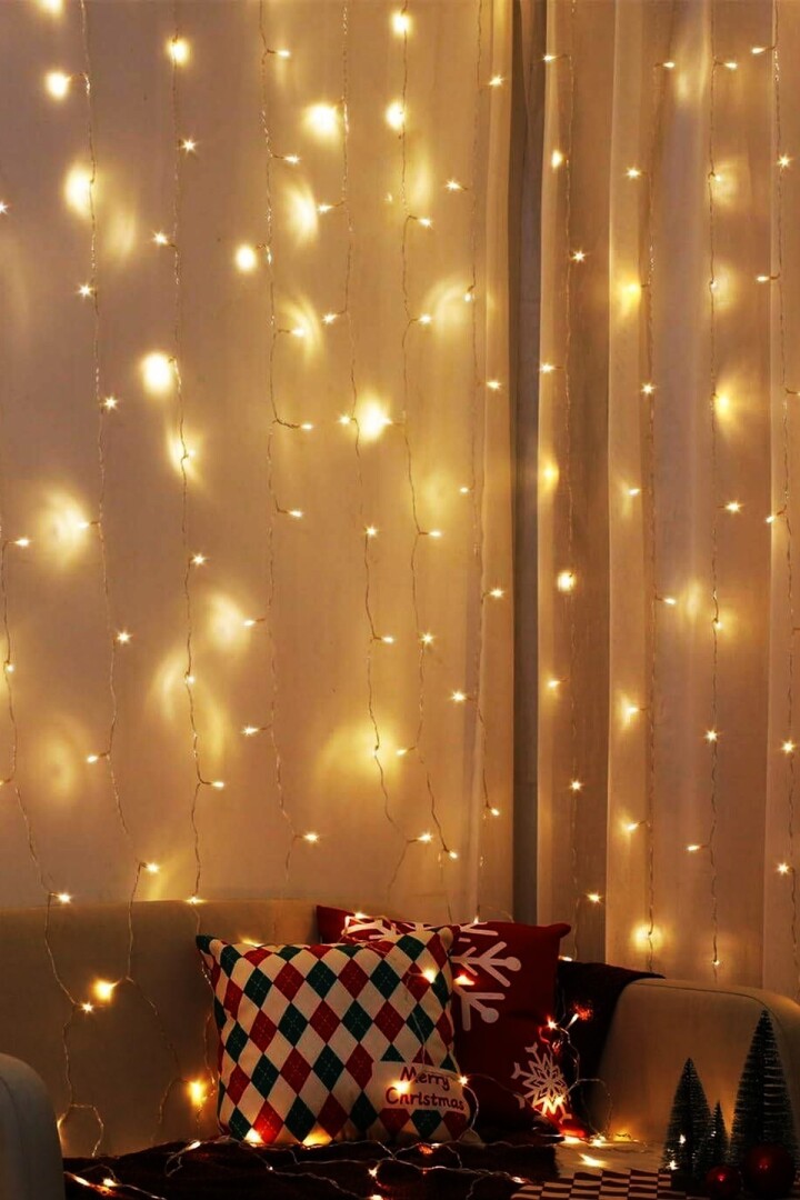 Beysüs Yılbaşı Çam Ağacı Süsü Perde Led Gün Işığı 3m x 1.5m - 4