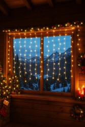Beysüs Yılbaşı Çam Ağacı Süsü Perde Led Gün Işığı 3m x 1.5m - 2
