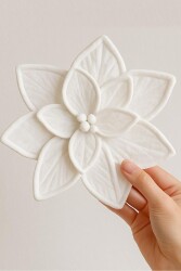 Beysüs Yılbaşı Çam Ağacı Süsü Ponsetya Çiçek Büyük Beyaz - 2