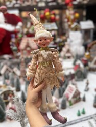 Beysüs Yılbaşı Çam Ağacı Süsü Rosegold Elf Figürü 36 cm - Beysüs