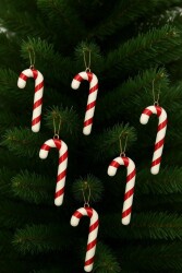 Beysüs Yılbaşı Çam Ağacı Süsü Şeker Çubuğu 12 cm 6 lı - Beysüs