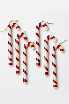 Beysüs Yılbaşı Çam Ağacı Süsü Şeker Çubuğu 6 lı 17 cm - 1