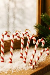 Beysüs Yılbaşı Çam Ağacı Süsü Şeker Çubuğu 6 lı 17 cm - 2