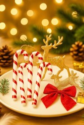 Beysüs Yılbaşı Çam Ağacı Süsü Şeker Çubuğu 6 lı 17 cm - 3