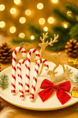 Beysüs Yılbaşı Çam Ağacı Süsü Şeker Çubuğu 6 lı 17 cm - 3