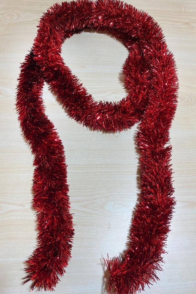 Beysüs Yılbaşı Çam Ağacı Süsü Sim 2 m Kırmızı - 5