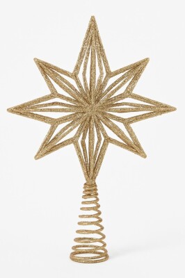Beysüs Yılbaşı Çam Ağacı Süsü Tepe Yıldızı Kuzey Yıldızı Metal Gold 25 cm - 1