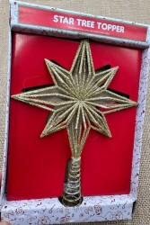 Beysüs Yılbaşı Çam Ağacı Süsü Tepe Yıldızı Kuzey Yıldızı Metal Gold 25 cm - 4