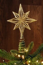 Beysüs Yılbaşı Çam Ağacı Süsü Tepe Yıldızı Kuzey Yıldızı Metal Gold 25 cm - 5
