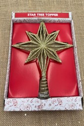 Beysüs Yılbaşı Çam Ağacı Süsü Tepe Yıldızı Kuzey Yıldızı Metal Gold 25 cm - 8