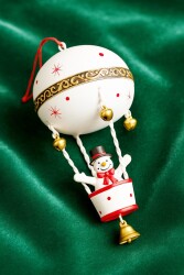 Beysüs Yılbaşı Çam Ağacı Süsü Uçan Balon Metal Zilli Beyaz - 2