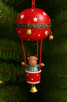 Beysüs Yılbaşı Çam Ağacı Süsü Uçan Balon Metal Zilli Kırmızı - 2