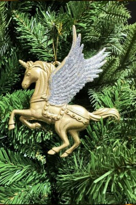 Beysüs Yılbaşı Çam Ağacı Süsü Unicorn Asma Süs Gold 10 cm - 2
