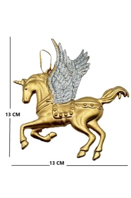 Beysüs Yılbaşı Çam Ağacı Süsü Unicorn Asma Süs Gold 10 cm - 3