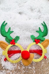 Beysüs Yılbaşı Çam Ağacı Süsü Yılbaşı Gözlüğü Geyik Burun Yeşil - 3