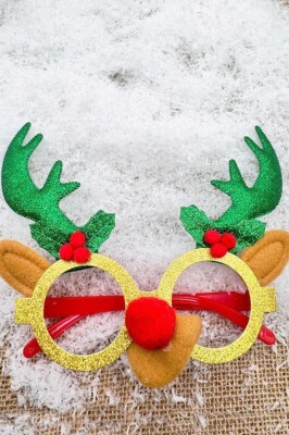 Beysüs Yılbaşı Çam Ağacı Süsü Yılbaşı Gözlüğü Geyik Burun Yeşil - 3