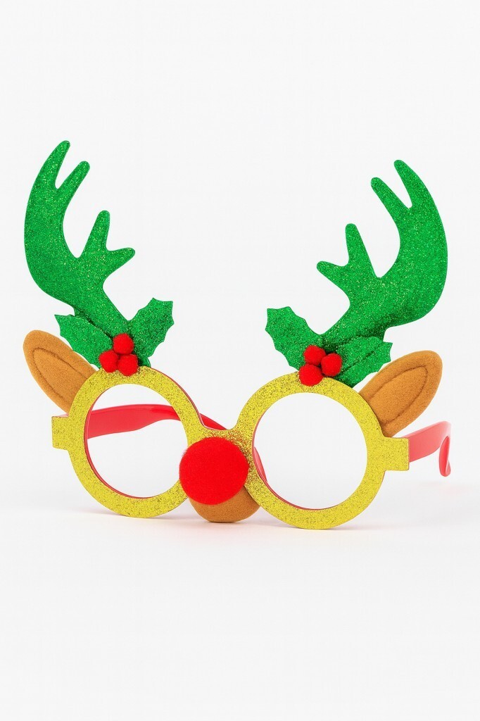 Beysüs Yılbaşı Çam Ağacı Süsü Yılbaşı Gözlüğü Geyik Burun Yeşil - 2