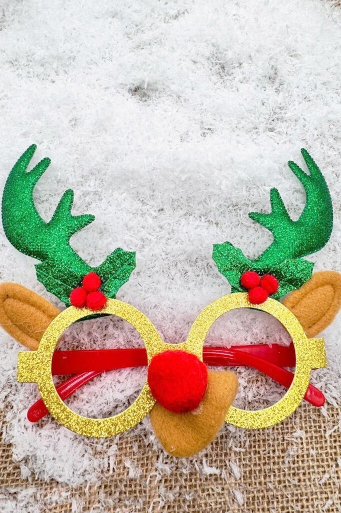 Beysüs Yılbaşı Çam Ağacı Süsü Yılbaşı Gözlüğü Geyik Burun Yeşil - 3