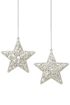 Beysüs Yılbaşı Çam Ağacı Süsü Yıldız 2 li Beyaz - 2