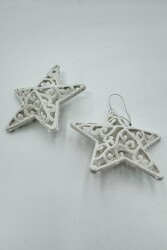 Beysüs Yılbaşı Çam Ağacı Süsü Yıldız 2 li Beyaz - 5