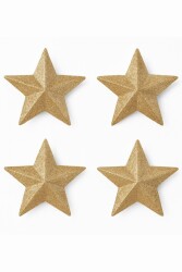 Beysüs Yılbaşı Çam Ağacı Süsü Yıldız 7 cm 4 lü Gold - Beysüs