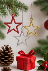 Beysüs Yılbaşı Çam Ağacı Süsü Yıldız Renkli 6 Lı 5 cm - 3