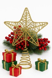 Beysüs Yılbaşı Çam Ağacı Tepeliği Tel Tepelik Gold - 2