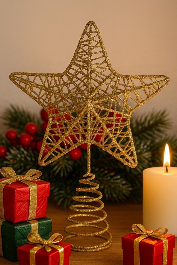 Beysüs Yılbaşı Çam Ağacı Tepeliği Tel Tepelik Gold - 3