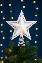 Beysüs Yılbaşı Çam Ağacı Tepeliği Yıldız Beyaz 23 cm - Beysüs