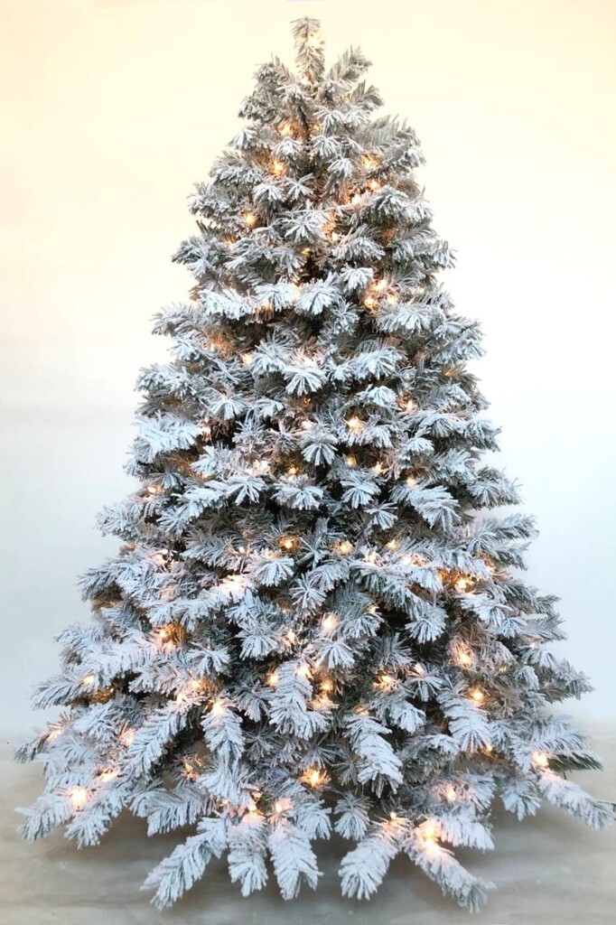 Beysüs Yılbaşı Çam Ağacı Yoğun Karlı Kendinden Işıklı Lüks Seri 210 cm 897 Dal Lumitella 425 - 1