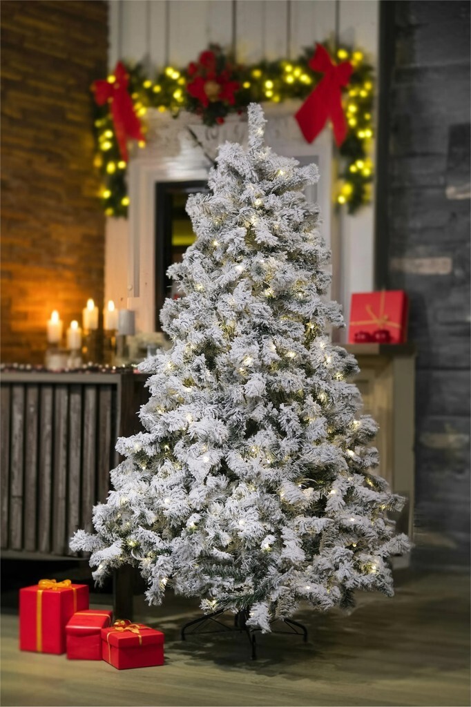 Beysüs Yılbaşı Çam Ağacı Yoğun Karlı Kendinden Işıklı Lüks Seri 210 cm 897 Dal Lumitella 425 - 2