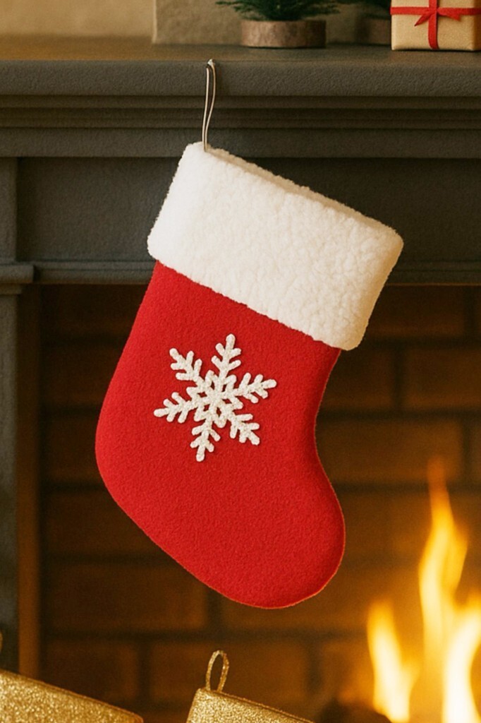 Beysüs Yılbaşı Çam Süsü Çorap Kırmızı 18cm - 1