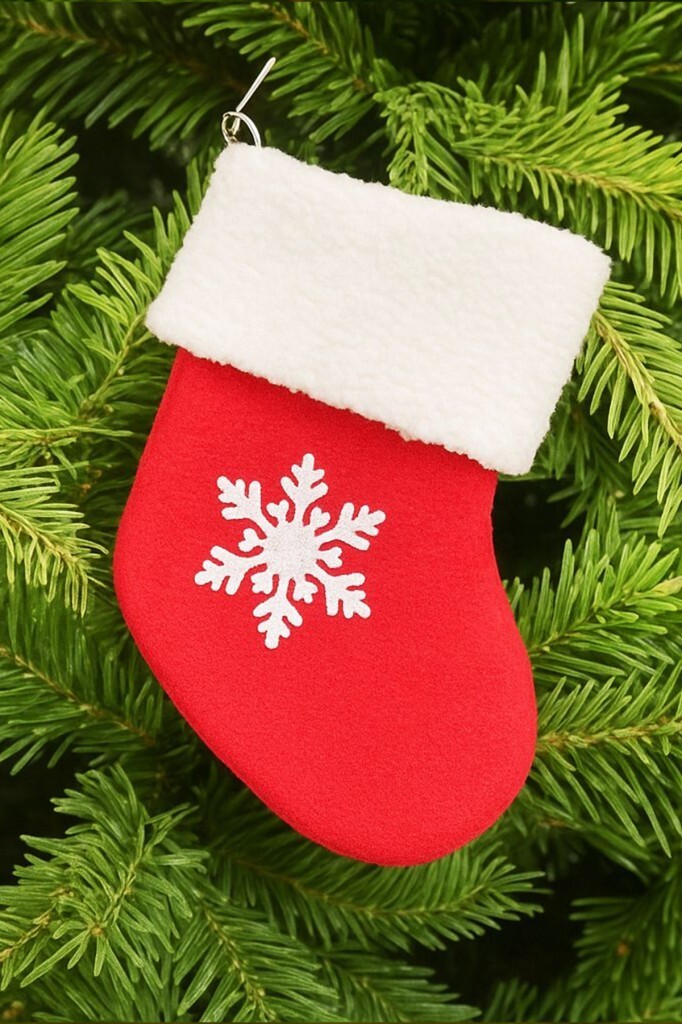 Beysüs Yılbaşı Çam Süsü Çorap Kırmızı 18cm - 2