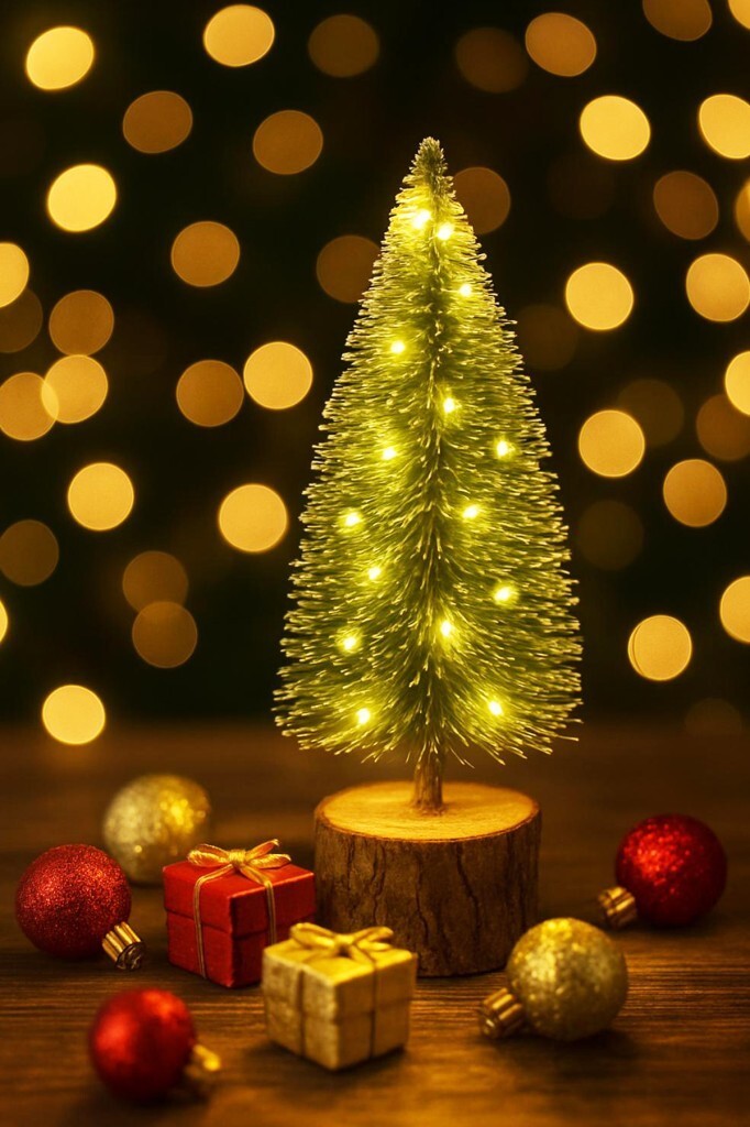 Beysüs Yılbaşı Dekor 19 cm Işıklı Mini Masa Çamı - Beysüs