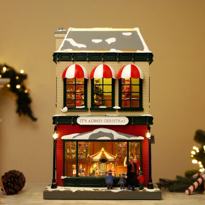 Beysüs Yılbaşı Dekor 2 Katlı Animasyonlu Vintage Mağaza Deluxe - 1
