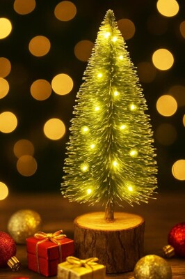 Beysüs Yılbaşı Dekor 22 cm Işıklı Mini Masa Çamı - 1