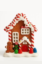 Beysüs Yılbaşı Dekor Kırmızı Beyaz Şeker Süslemeli Ginger House - 2