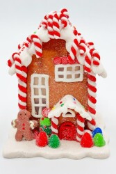 Beysüs Yılbaşı Dekor Kırmızı Beyaz Şeker Süslemeli Ginger House - 4