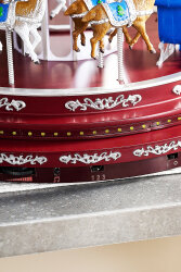 Beysüs Yılbaşı Dekor Lüks Carousel Mavi Beyaz Kadife - 3