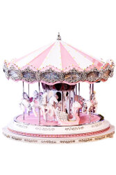 Beysüs Yılbaşı Dekor Lüks Carousel Pembe Beyaz Marquee Premium - 2