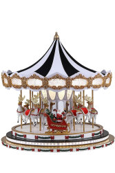 Beysüs Yılbaşı Dekor Lüks Carousel Siyah Beyaz Kadife - Beysüs