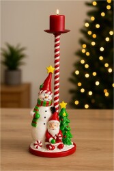 Beysüs Yılbaşı Dekoratif Kardan Adam Mumluk Şamdan 27 Cm - 2