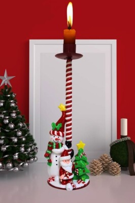 Beysüs Yılbaşı Dekoratif Kardan Adam Mumluk Şamdan 27 Cm - 3